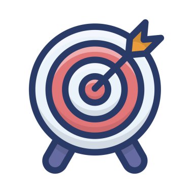 Hedef simgesinin düz tasarımı 