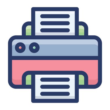 Baskı makinesi düz vektör simgesi tasarımı