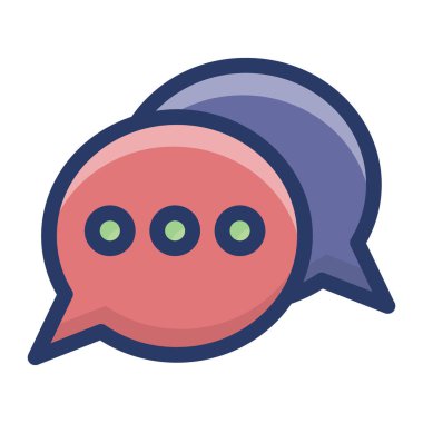 Mesajlaşma kabarcıkları düz simge vektörü 