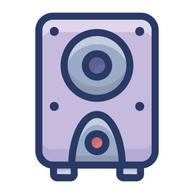 Ses sistemi düz vektör simgesi 