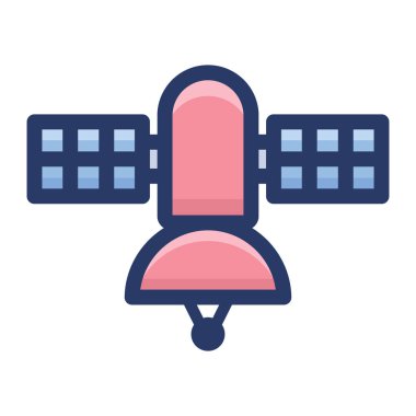 Düz tasarım uydu simgesi 