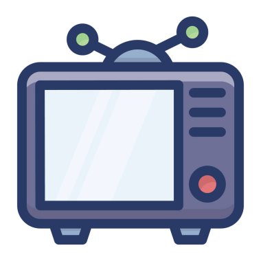 Tv seti düz simge vektörü 