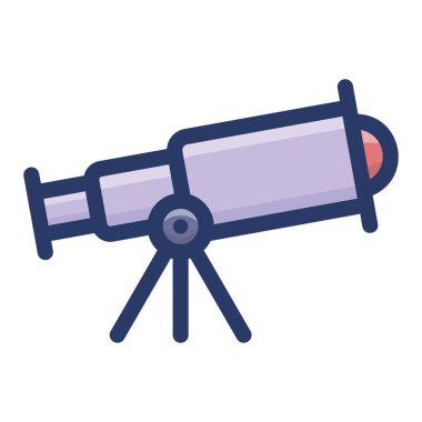 Optik teleskop düz tasarım simgesi 