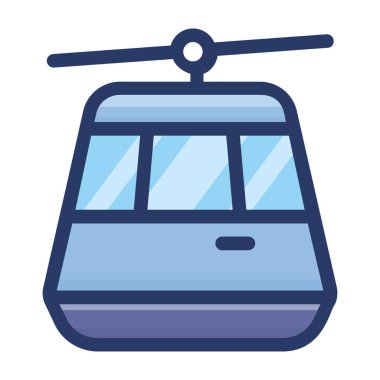 Teleferik düz tasarım simgesi 