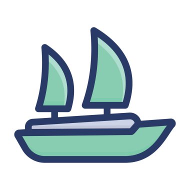 Beyaz arka planda yat düz simgesi