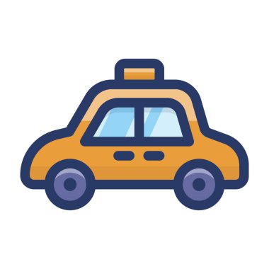 Düz tasarımda taksi simgesi.