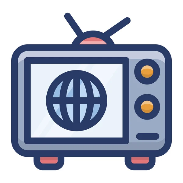 Retro Television Vector Flat Design — Stock Vector