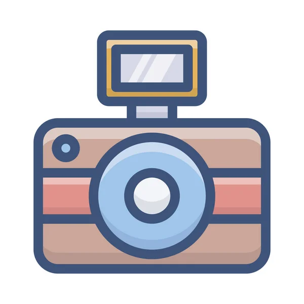 Photographic Camera Icon Flat Design — Stock Vector