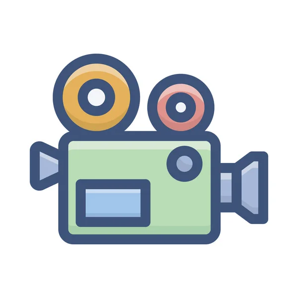 Videokamera Ikon Síktervezés — Stock Vector