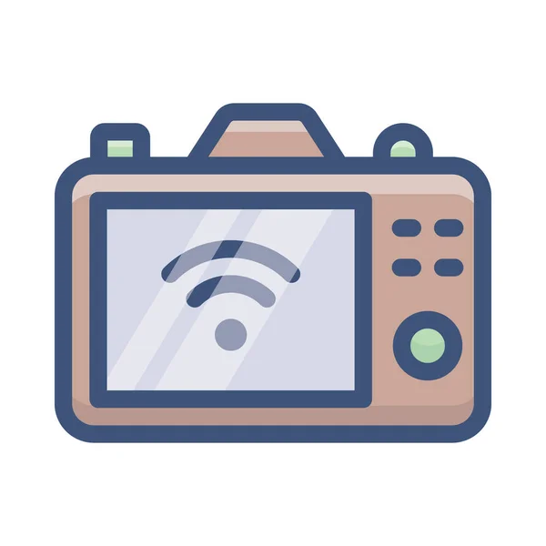 Ikona Digitálního Fotoaparátu Plochým Návrhem — Stockový vektor
