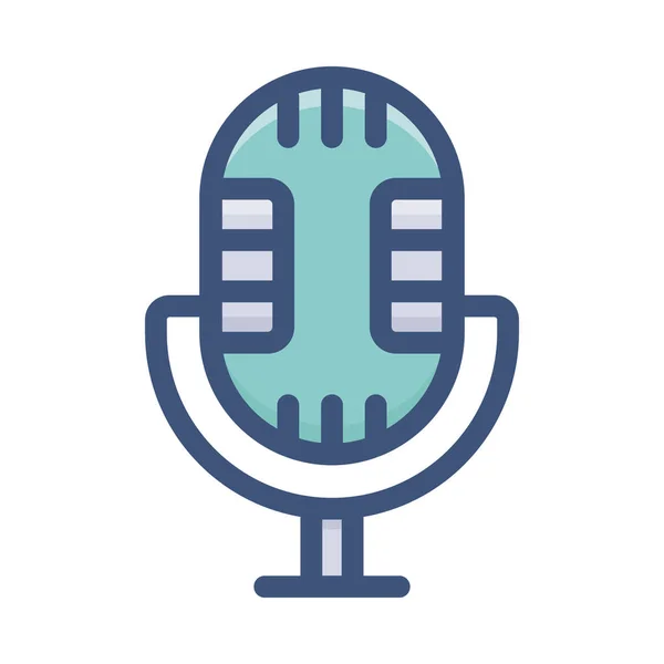 Audio Instrument Microphone Flat Icon — Stock Vector