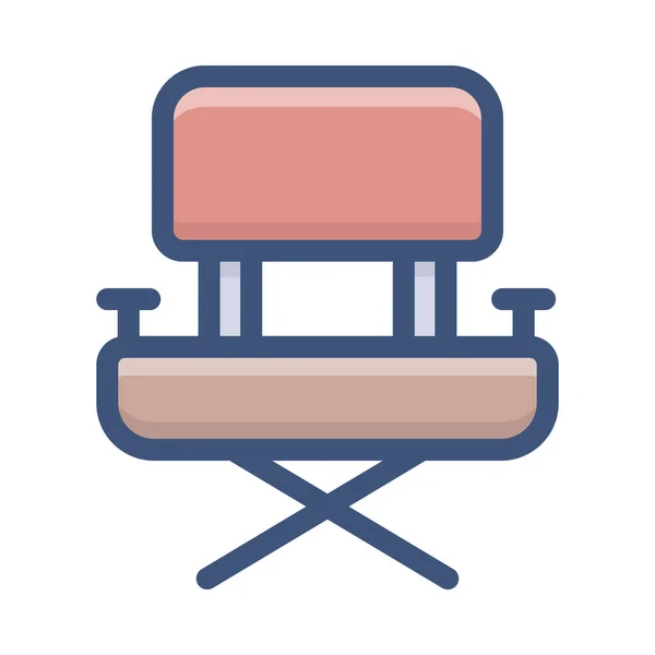 Director Chair Icon Flat Design — Stock Vector