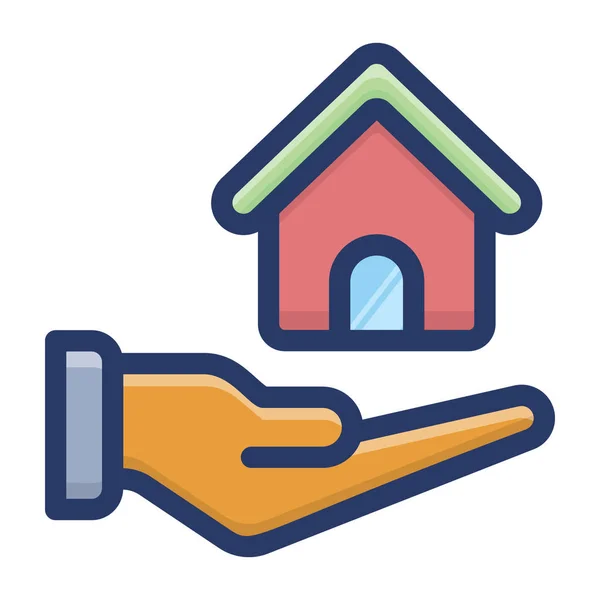 House Care Icon Flat Design — Stock Vector