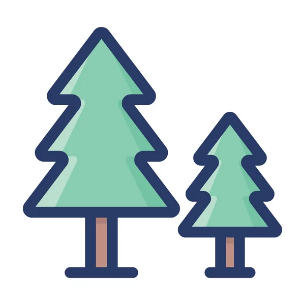 Eco Trees Flat Icon Vector — Stock Vector