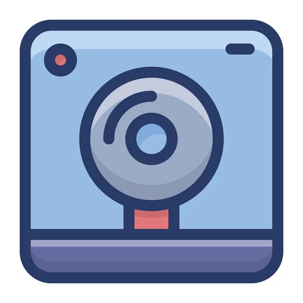 Webcam Plano Icono Diseño Vectores — Vector de stock