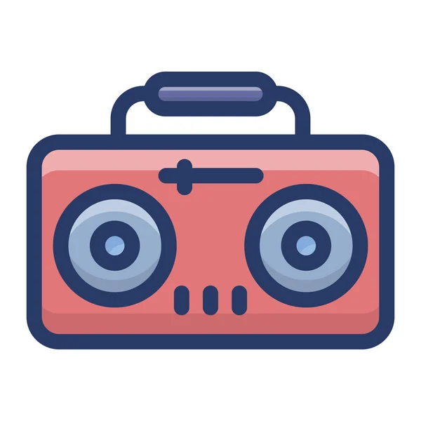 Retro Tape Recorder Flat Icon — Stock Vector
