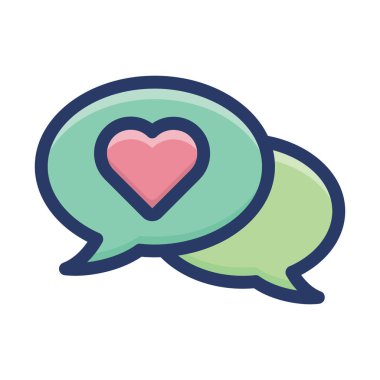 Düz tasarımda romantik iletişim vektörü 