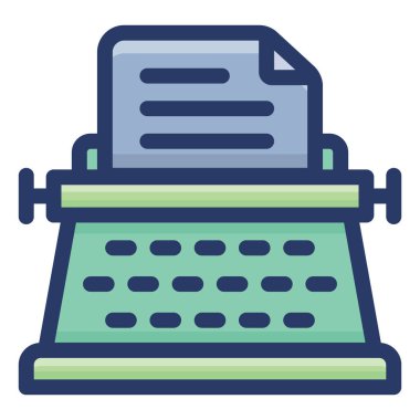 Düz tasarımda daktilo makinesi vektörü 