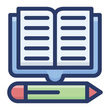 Düz tasarımda kitap vektörü yazma 