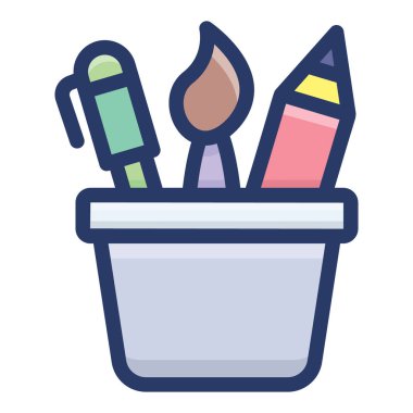 Düz tasarımda kalem konteyner vektörü 