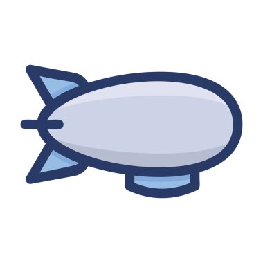 Düz tasarımda uçan zeplin vektörü 