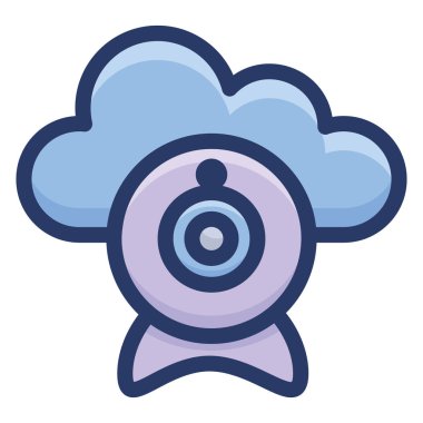 Düz tasarımda bulut web kamerası vektörü 