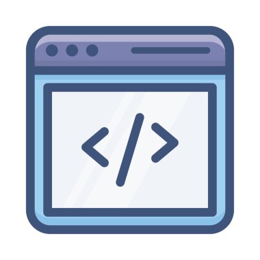 Düz tasarımda web kodlama simgesi