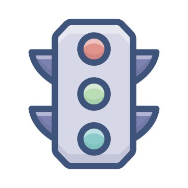 Trafik ışığı simgesinin düz vektör tasarımı.