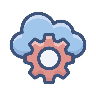 Düz tasarımda bulut bilgi işlem simgesi.