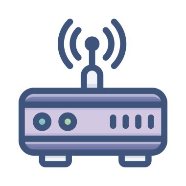 Kablosuz yönlendirici cihaz düz simge tasarımı