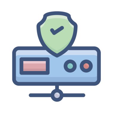 Doğrulanmış sunucu düz tasarım simgesi