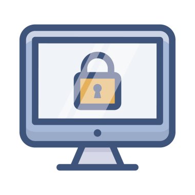 Düz sistem kilidi vektör tasarımı 