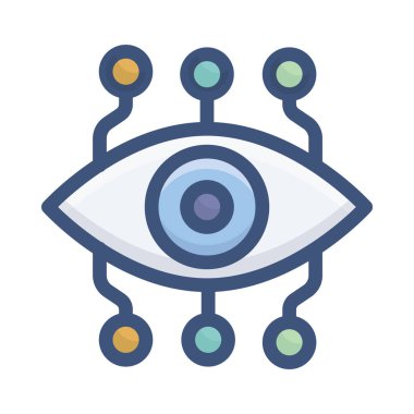 Düz tasarımda siber göz vektörü 