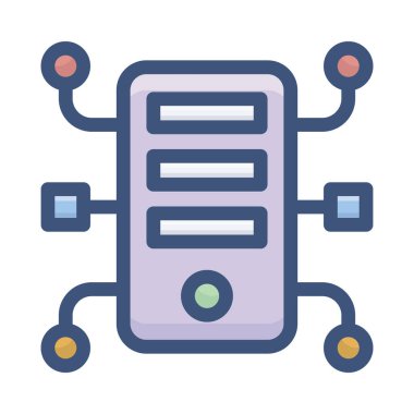 Cpu ağ simgesi düz tasarım.