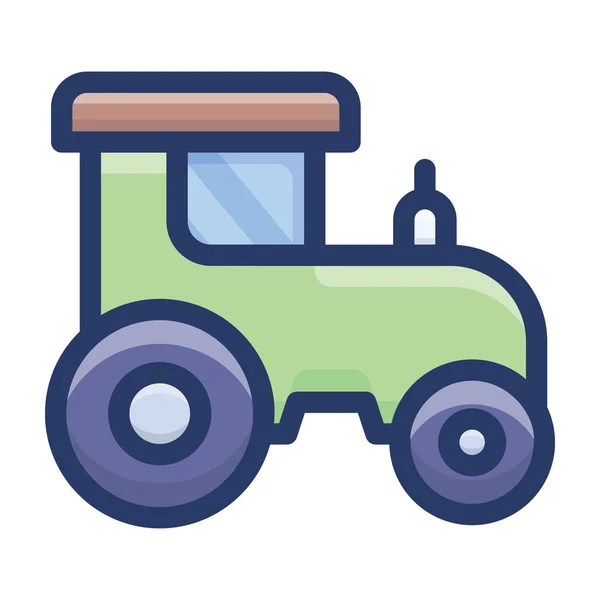 Tractor Diseño Icono Plano — Vector de stock