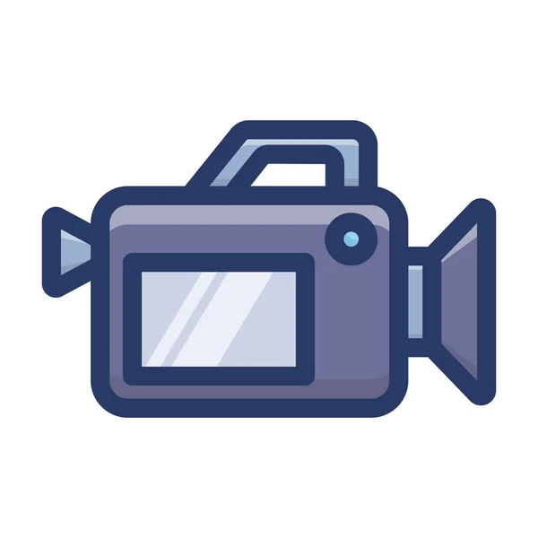 Câmera Gravação Vídeo Design Plano — Vetor de Stock