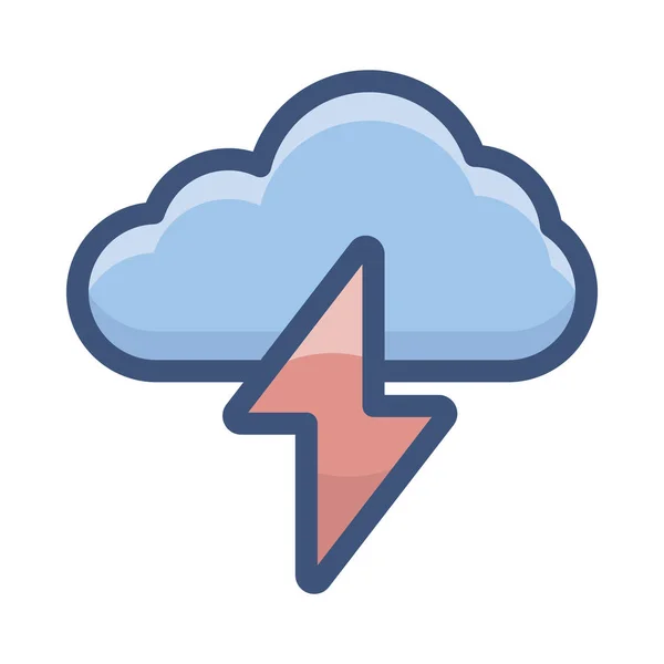 stock vector Icon of cloud thunder flat design.