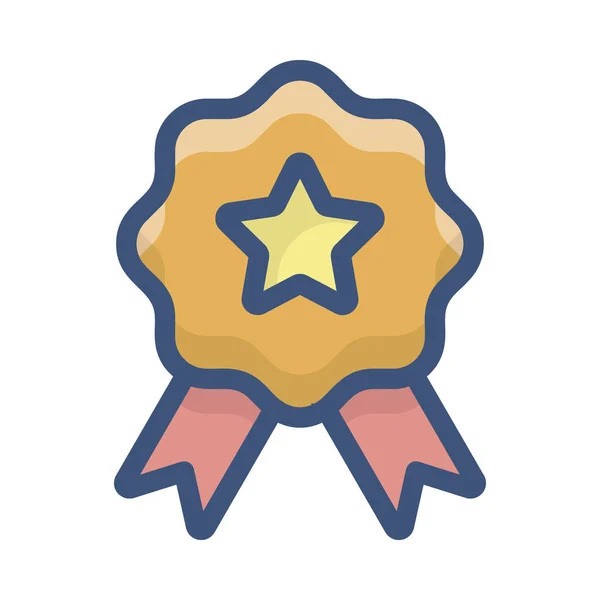 Award Badge Icoon Plat Ontwerp — Stockvector