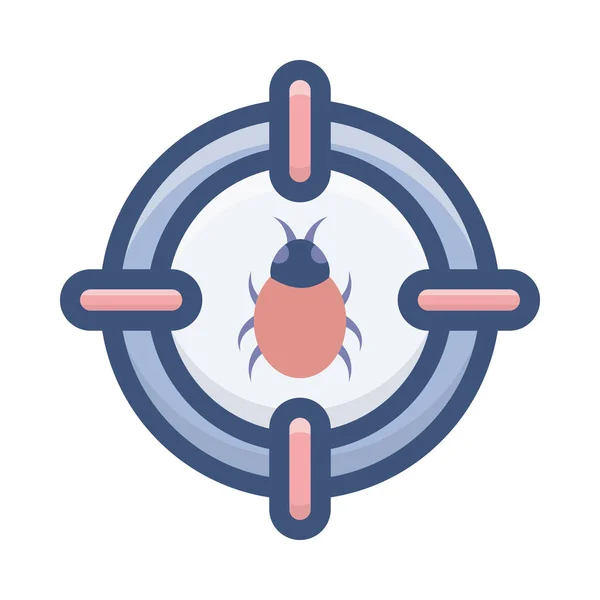 Bug Objetivo Icono Diseño Plano — Archivo Imágenes Vectoriales