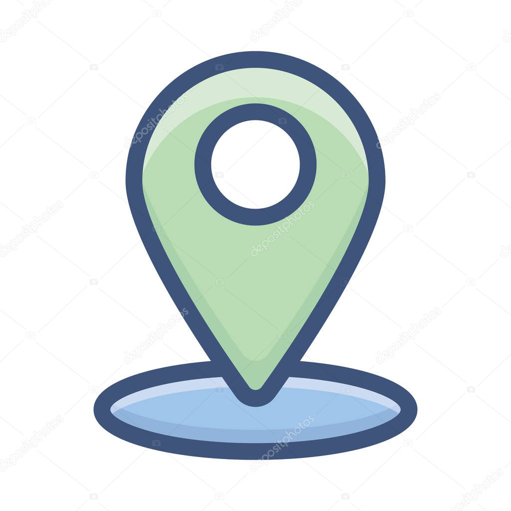 Map location icon in flat design