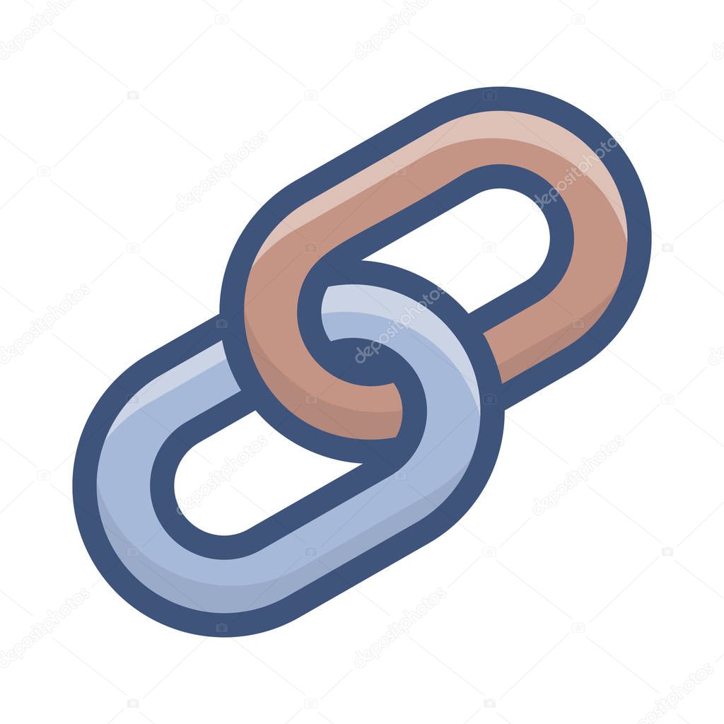 Flat design of link building icon.