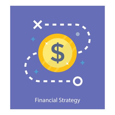 Düz tasarımda finansal strateji vektörü 