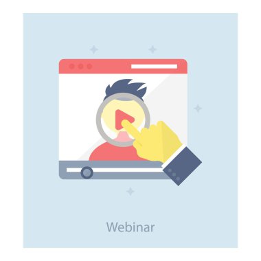 Düz online web semineri vektör tasarımı 