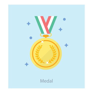 Düz tasarımda başarı madalyası vektörü 