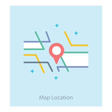 Düz tasarımda harita konumu simgesi.