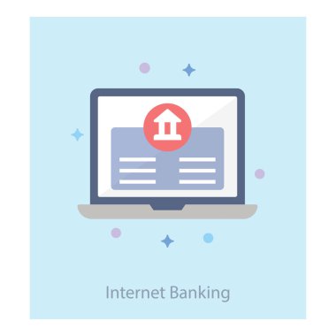 Düz tasarımda internet bankacılığı simgesi.