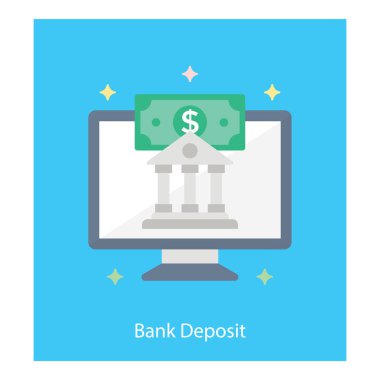 Banka mevduat düz tasarım simgesi