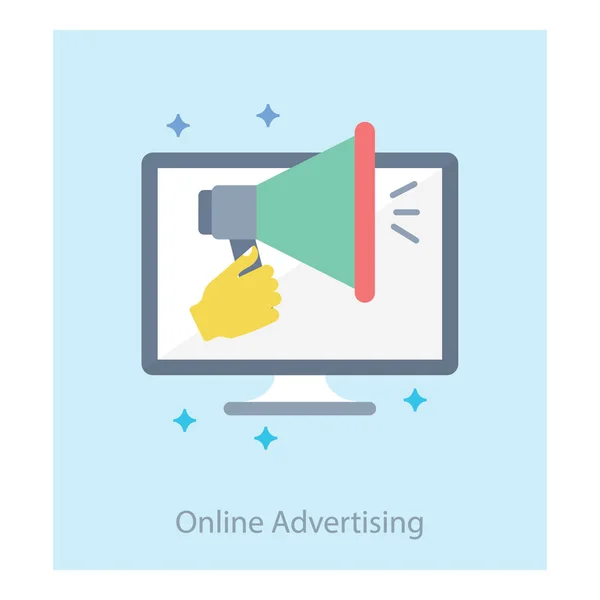 Вектор Онлайн Реклами Плоскому Дизайні — стоковий вектор
