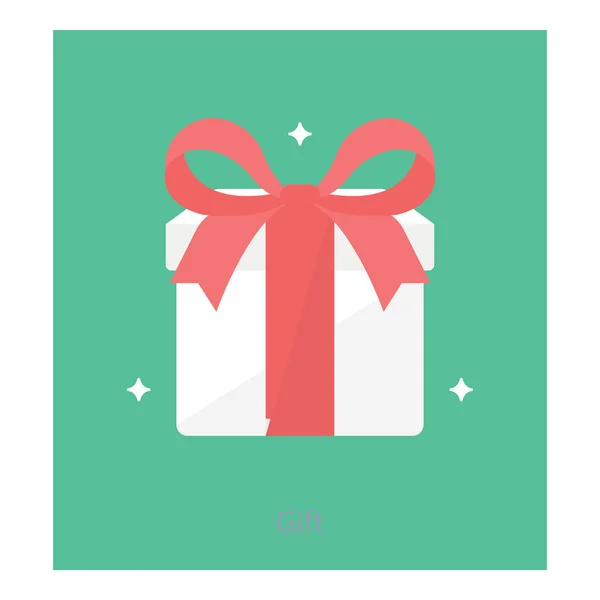 Vector Caja Regalo Diseño Plano — Vector de stock