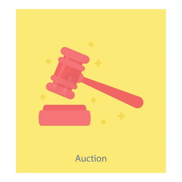 Flat Design Auction Icon — Stock Vector